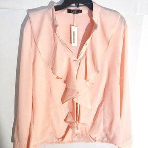 ChicMe Ruffled Peach Blouse